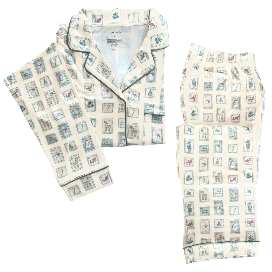 Women's Long Sleeve Pajama Set in Dear Santa - Dear Perli