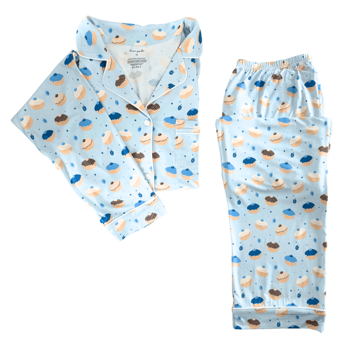 Women's Long Sleeve Pajama Set in Hanukkah Glaze - Dear Perli