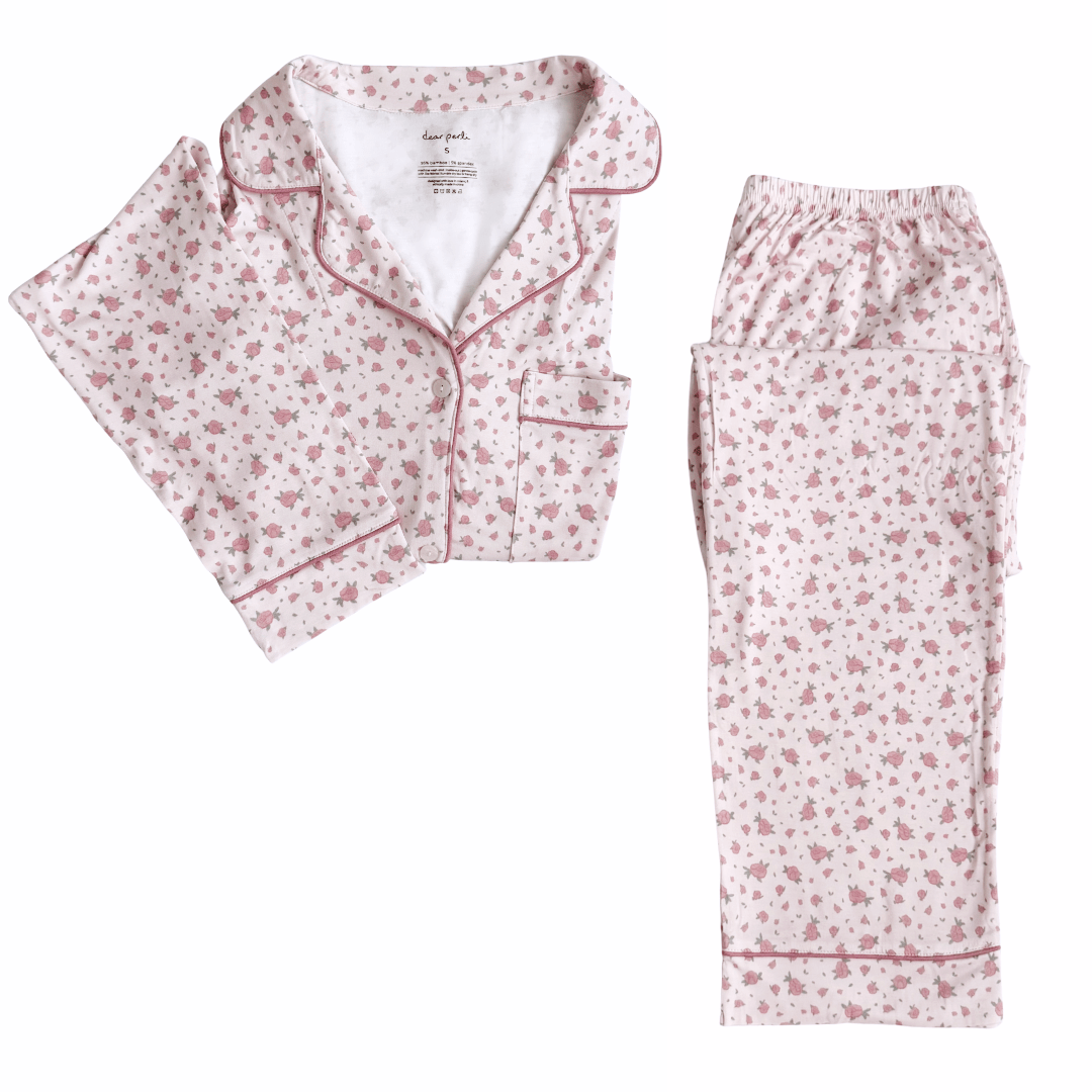 Women's Long Sleeve Pajama Set in Rosie Posie - Dear Perli