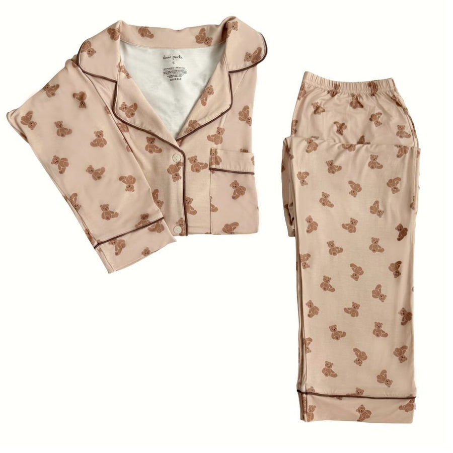 Women's Long Sleeve Pajama Set in Teddy Tales - Dear Perli