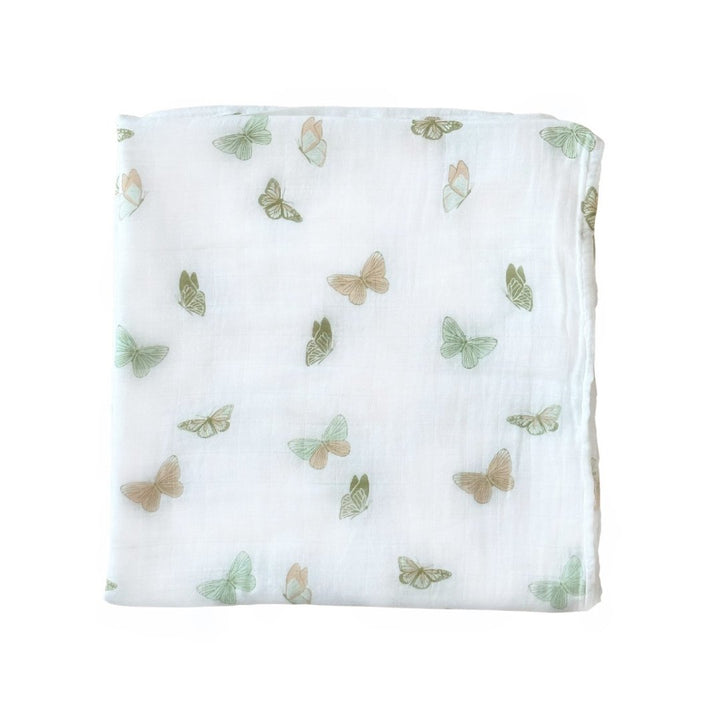 Bamboo Muslin Swaddle Blanket - Butterflies - Bundled Baby