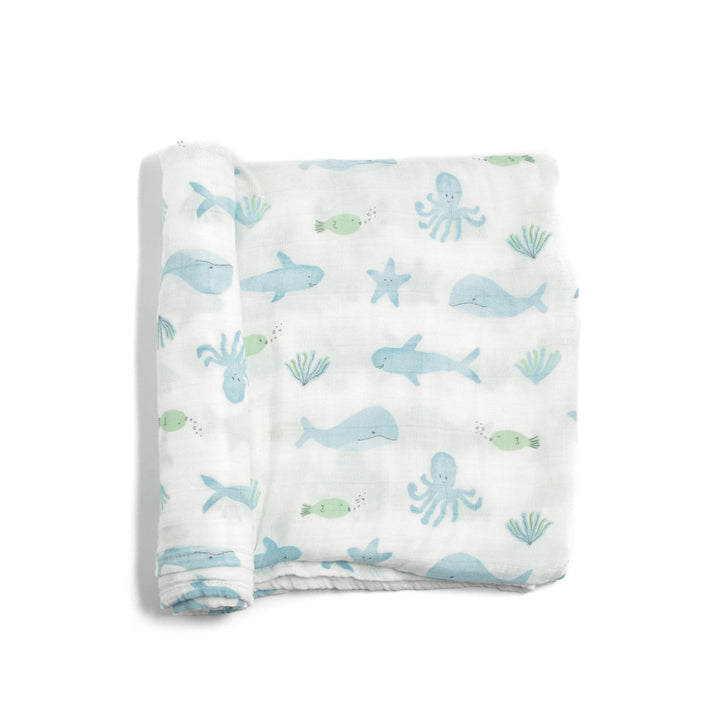 Bamboo Muslin Swaddle Blanket & Topknot Set - Watermelon - Bundled Baby