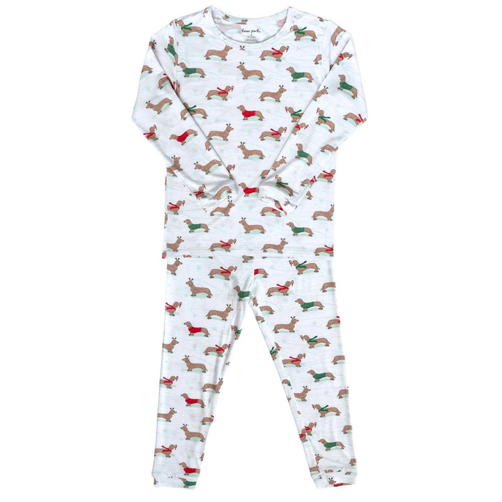 *PRE-ORDER* Toddler Pajama Set in Holiday Dogs Christmas - Dear Perli