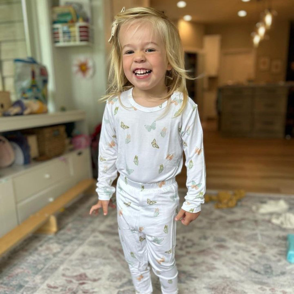 Toddler Pajama Set in Butterflies - Dear Perli