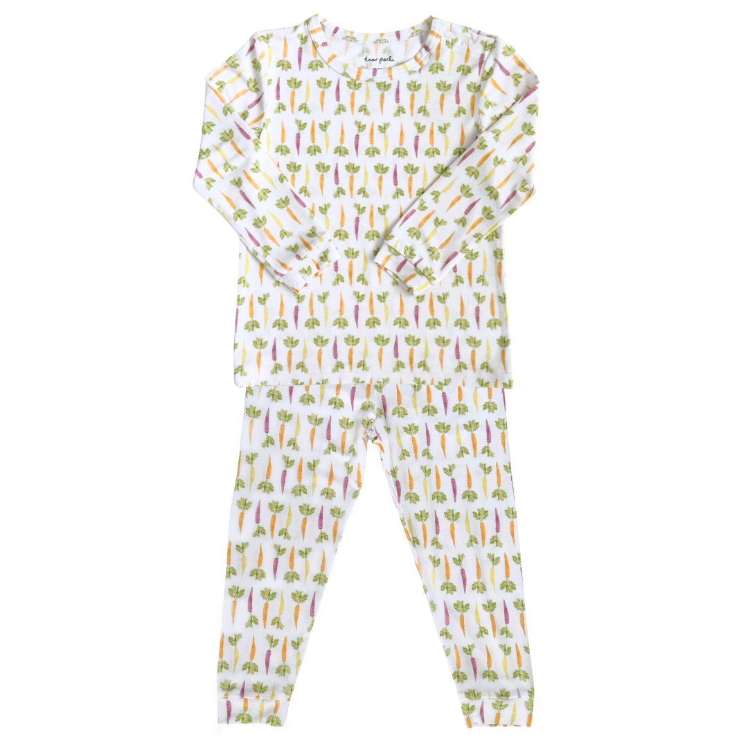 Toddler Pajama Set in Colorful Carrots - Dear Perli