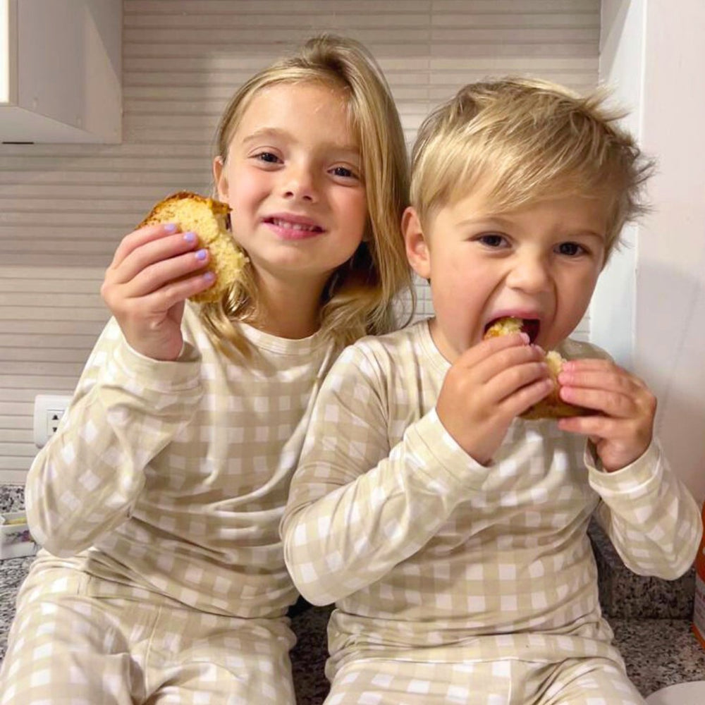 Toddler Pajama Set in Gingham - Dear Perli