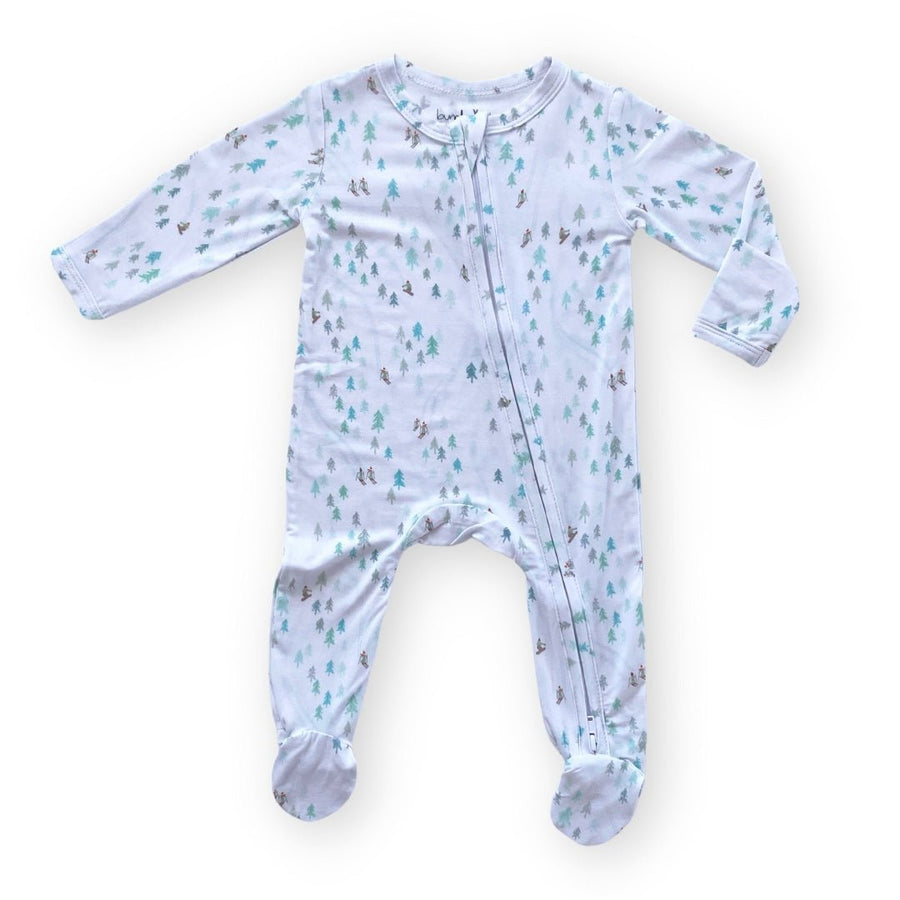 Zippered Footie- Bunny Slopes - Bundled Baby